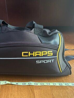 CHAPS Sport Duffel Gym Travel Weekender Bag Black Yellow Like New